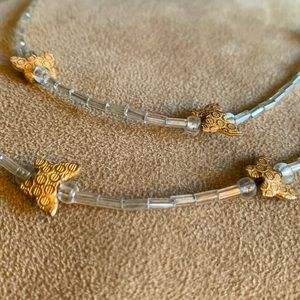 Gold Vermeil Butterfly Double Strand Necklace